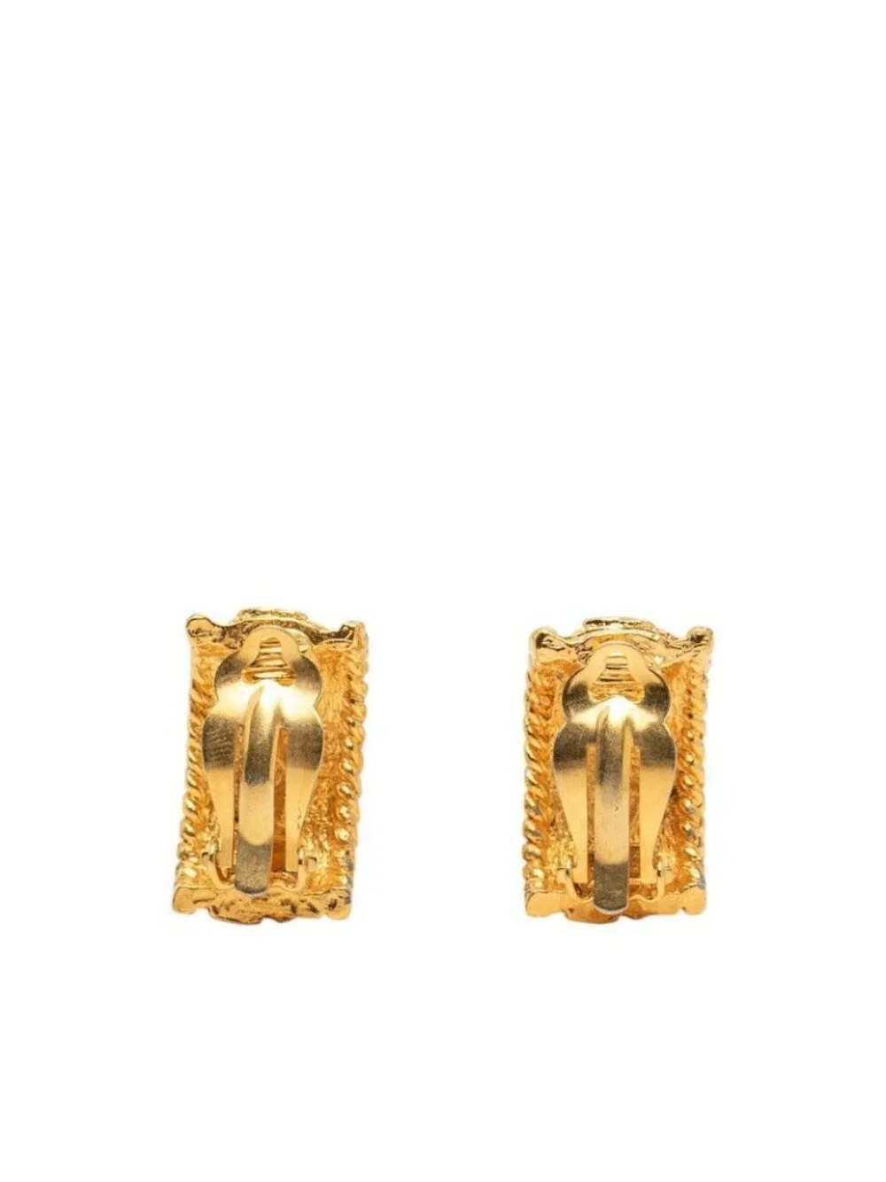 Chanel CC Logo Earrings Gold Plated